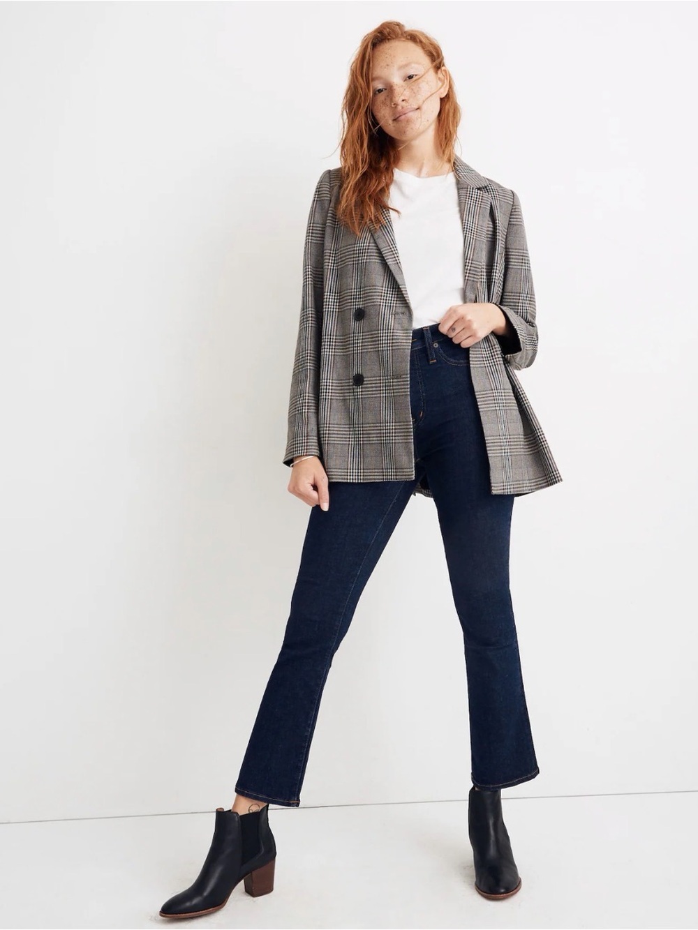 Madewell Caldwell Double-Breasted Blazer in Menswear Plaid Size Small